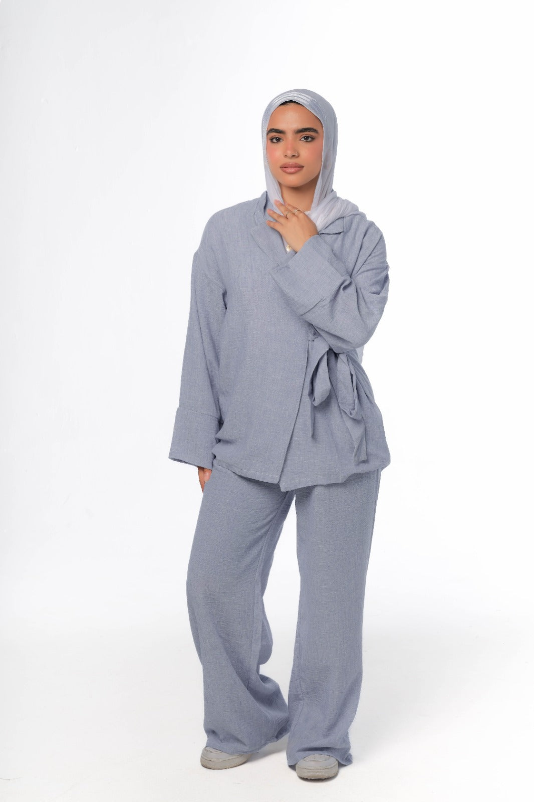 Tie wrap set in baby blue