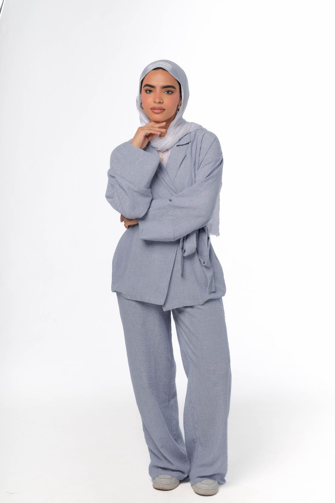 Tie wrap set in baby blue