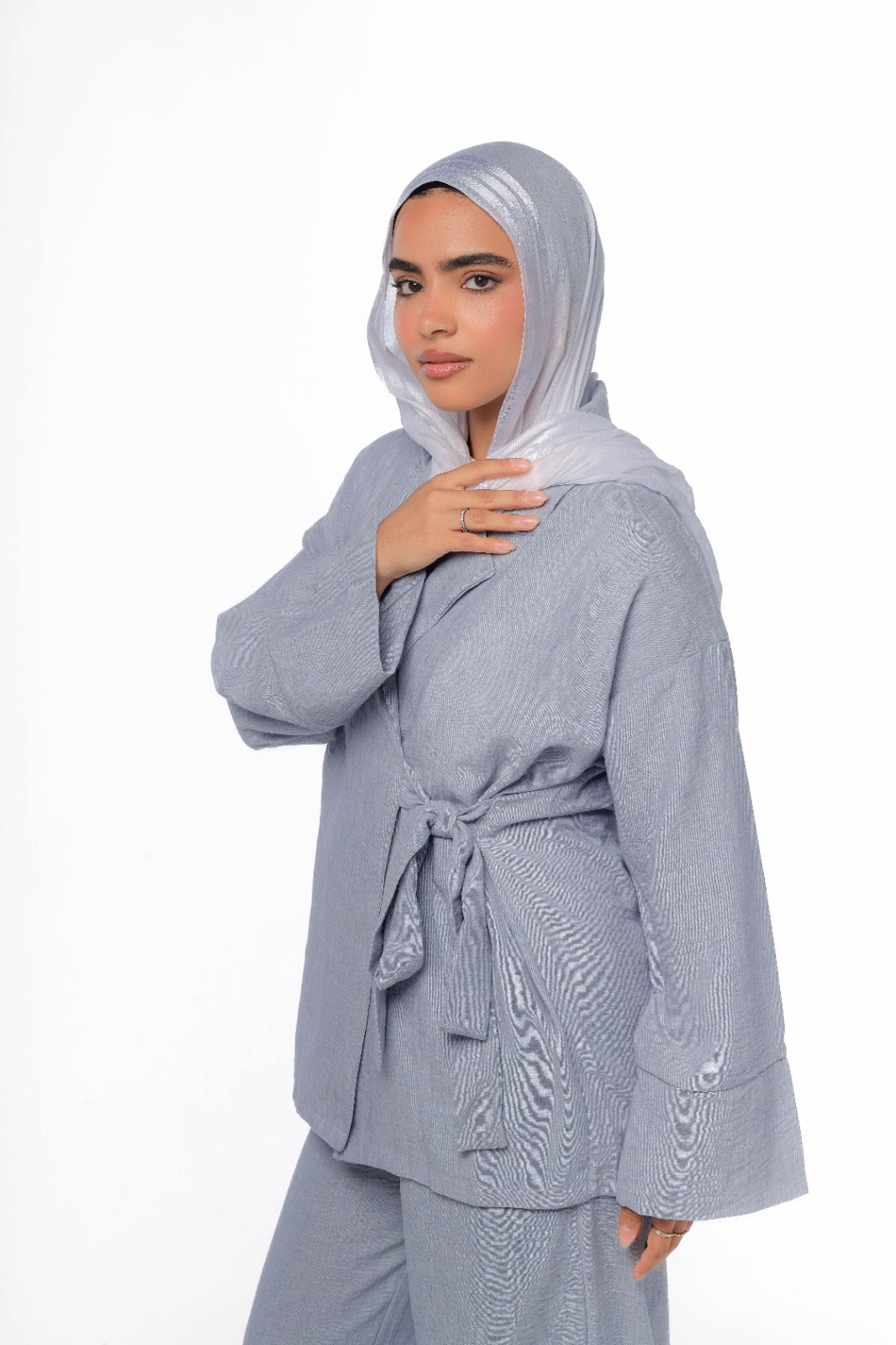 Tie wrap set in baby blue