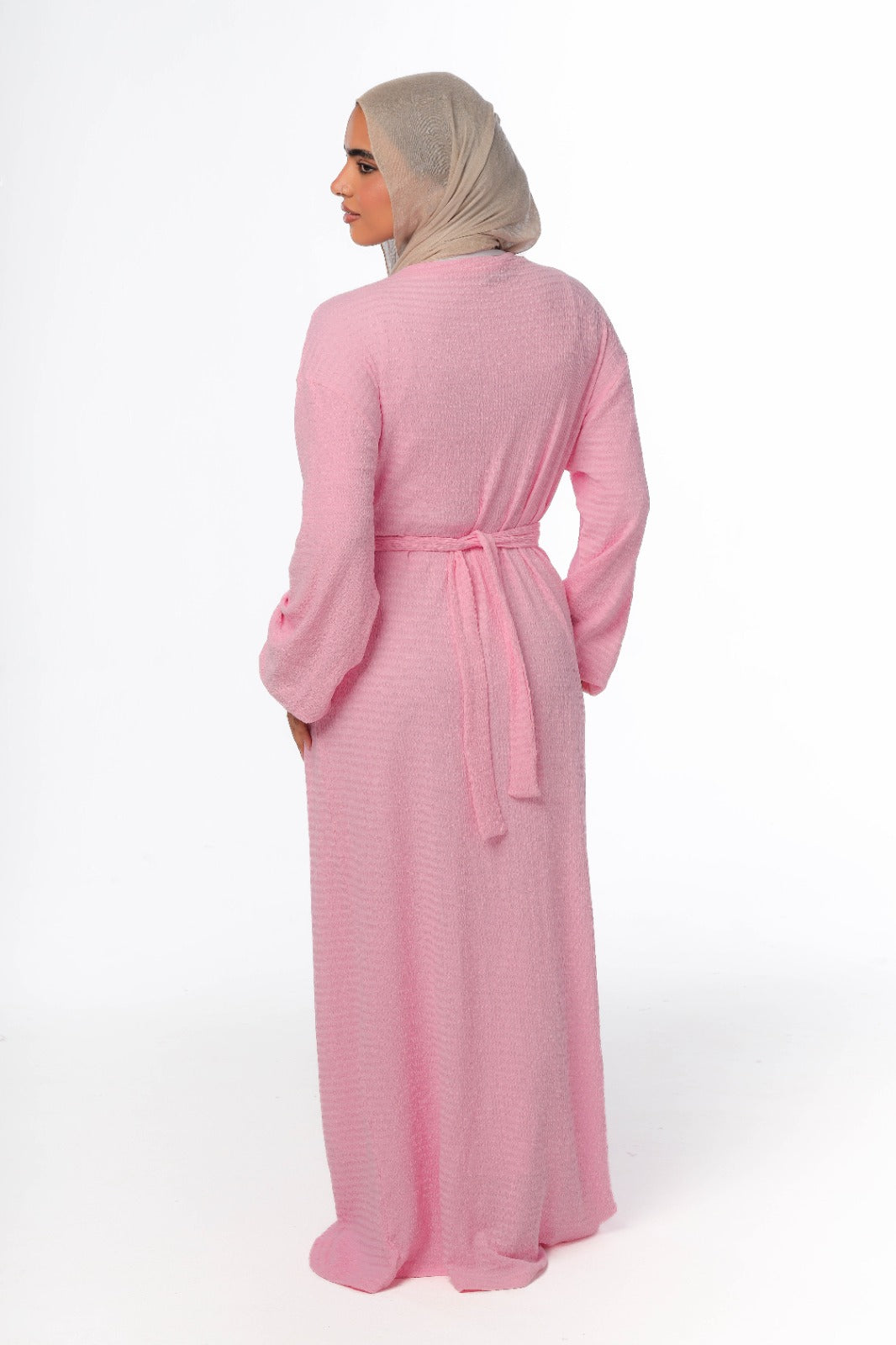 skinny dress in baby rose