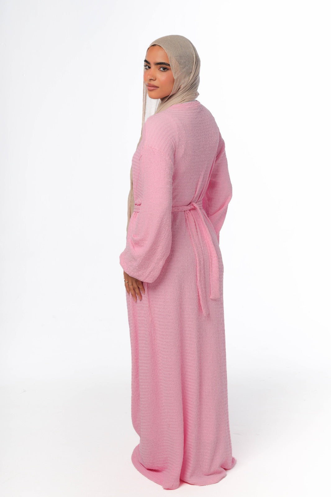 skinny dress in baby rose