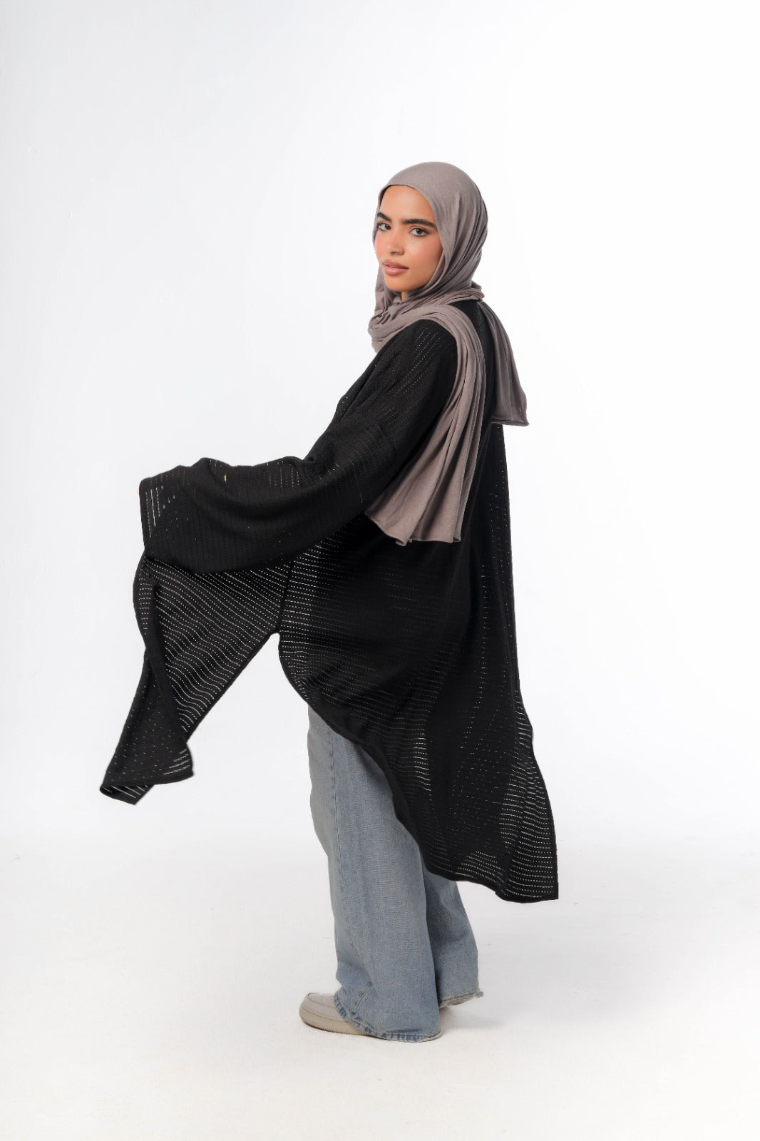 knitted cardigan in black