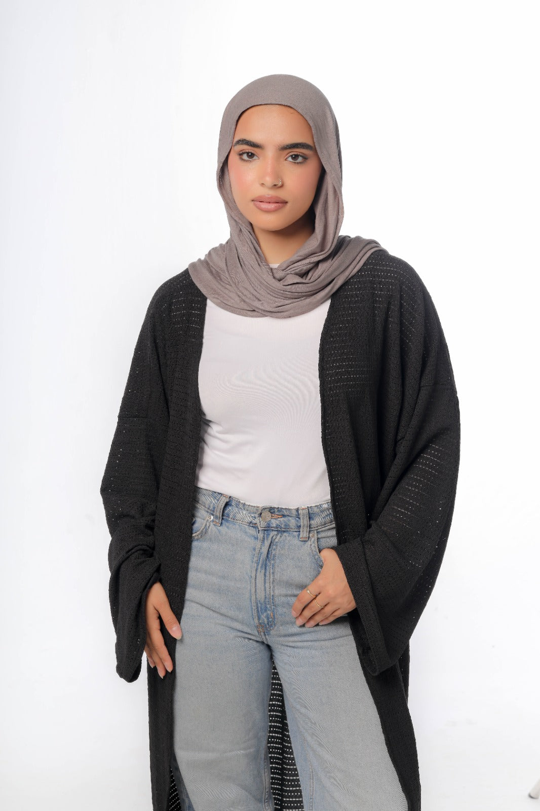 knitted cardigan in black