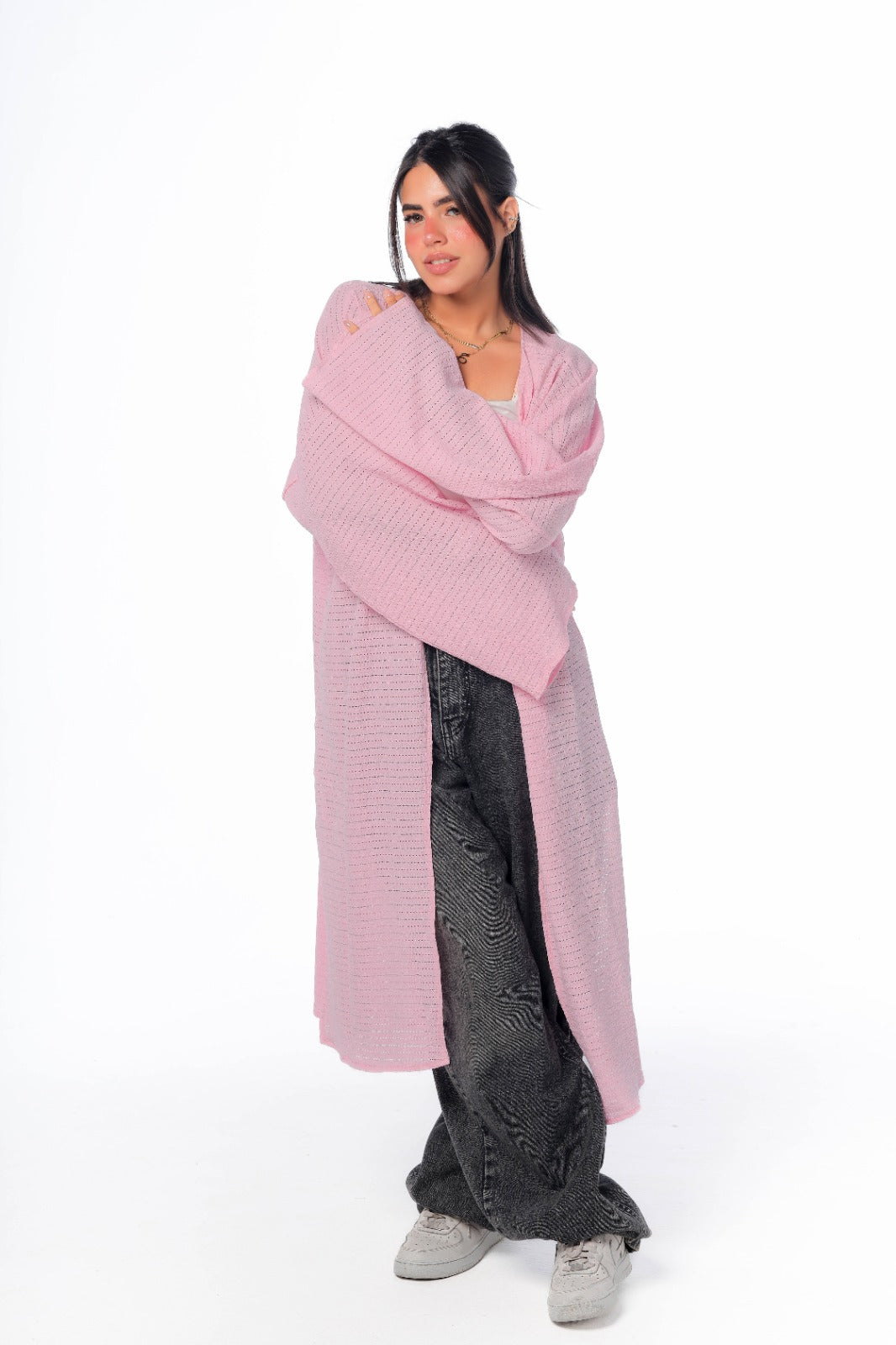 knitted cardigan in pink