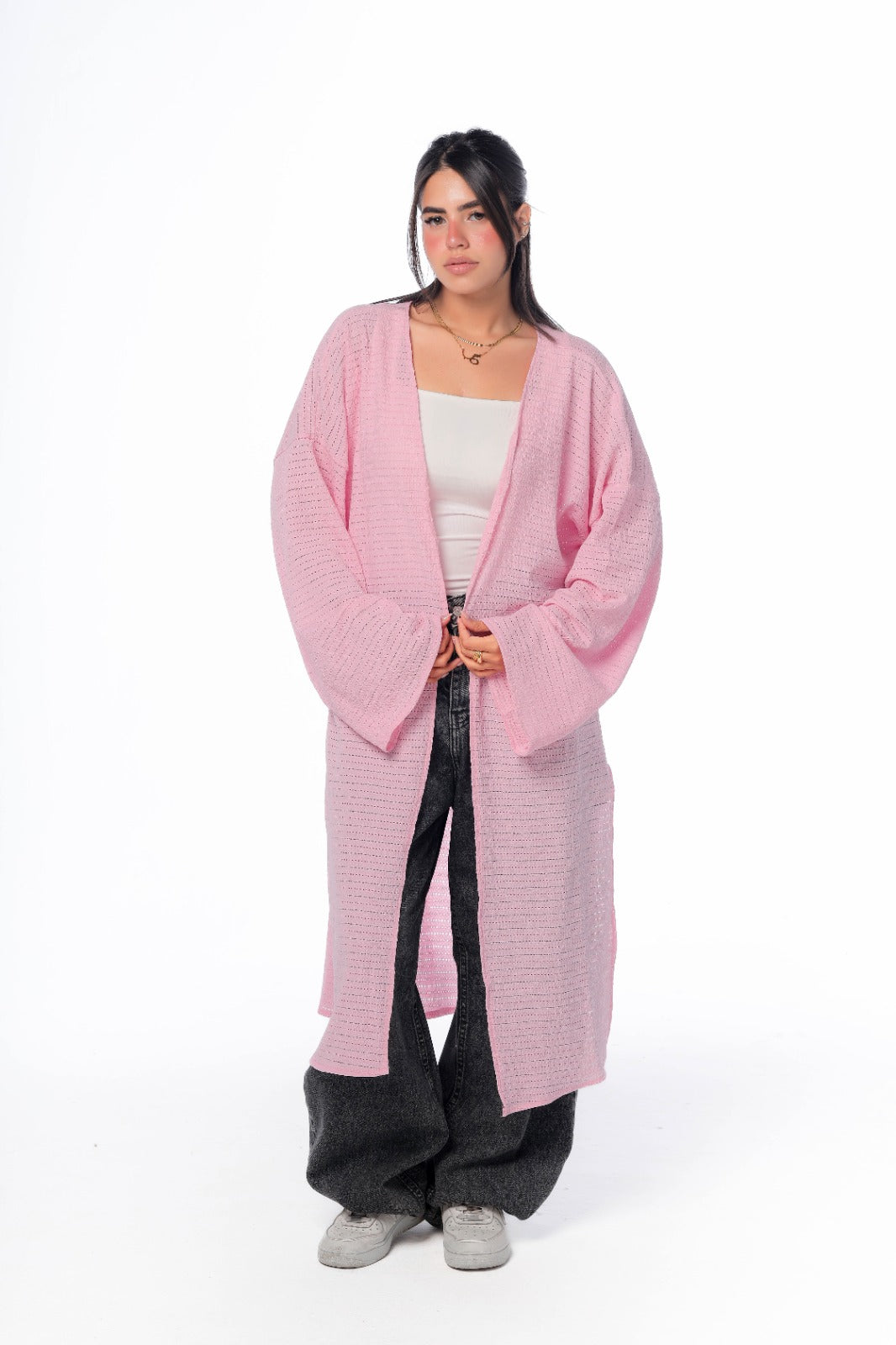 knitted cardigan in pink