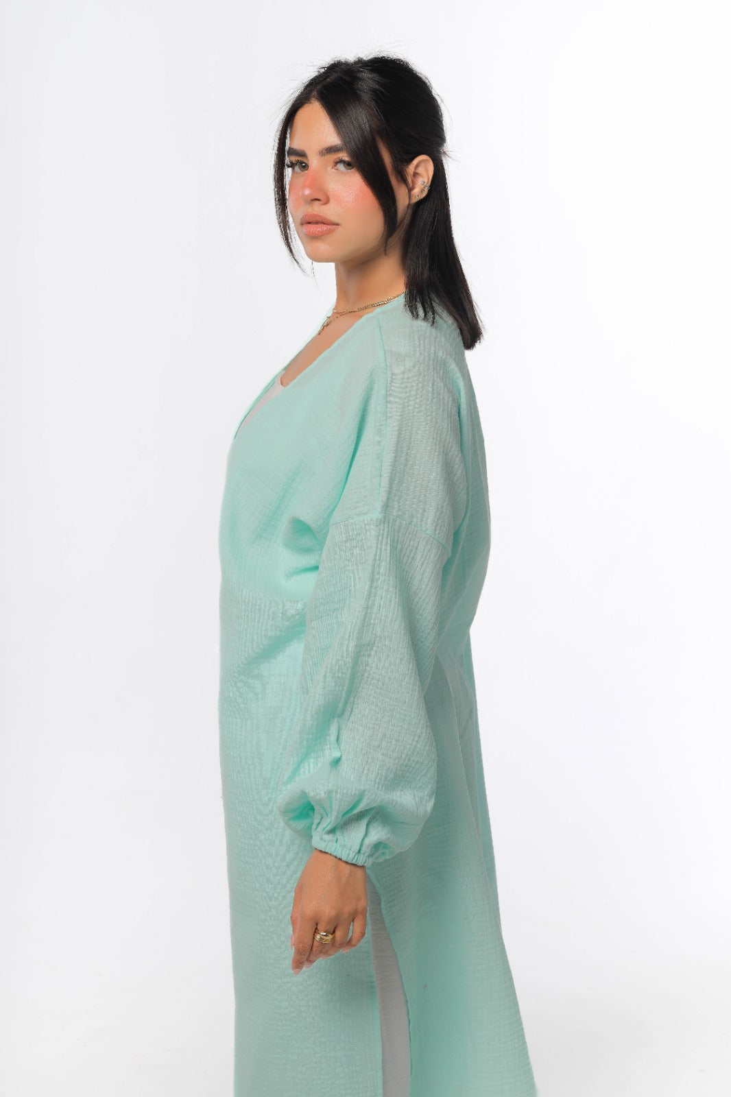 crinkeld cardigan in mint green
