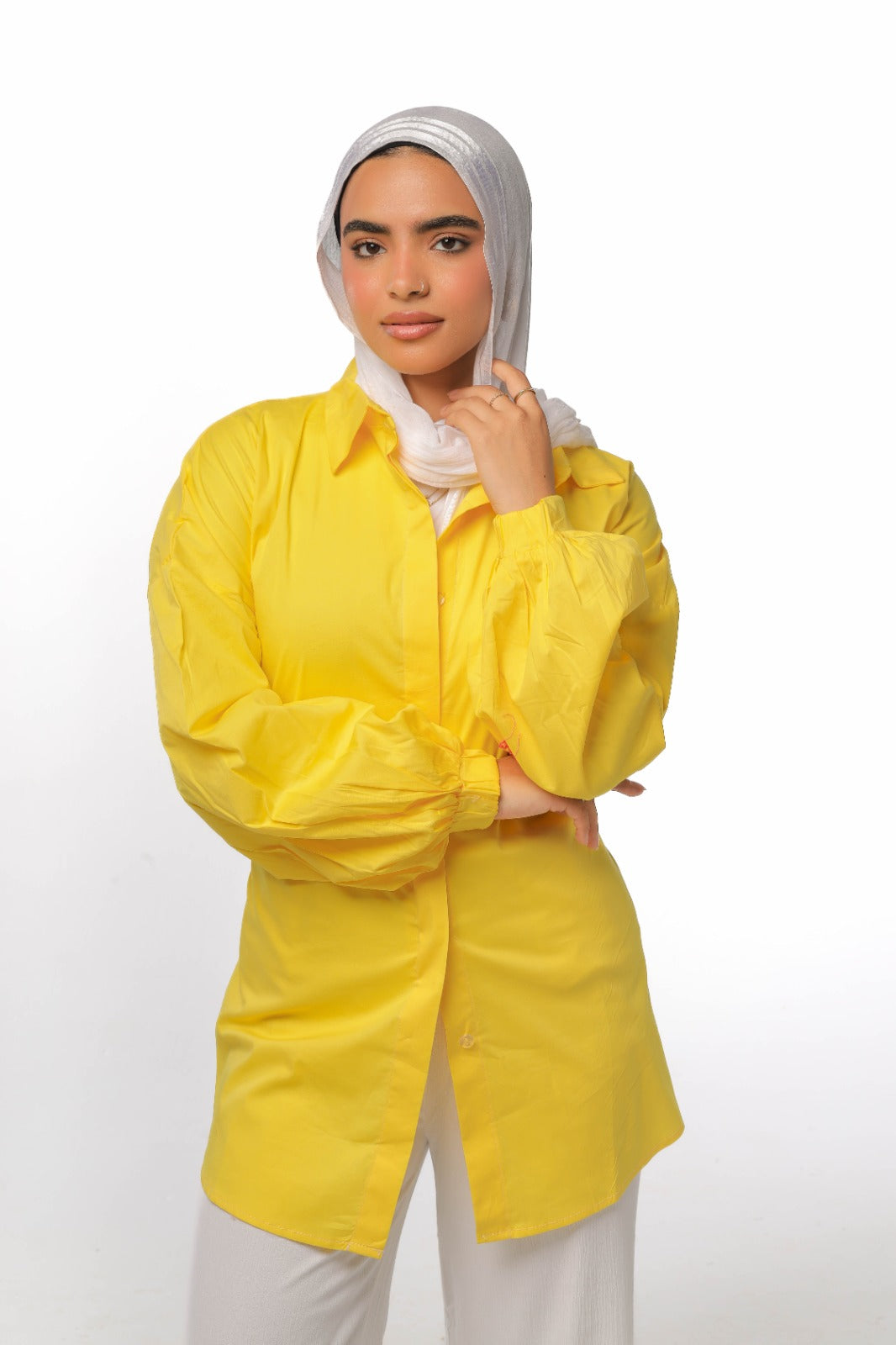 poplin shirt in yellow