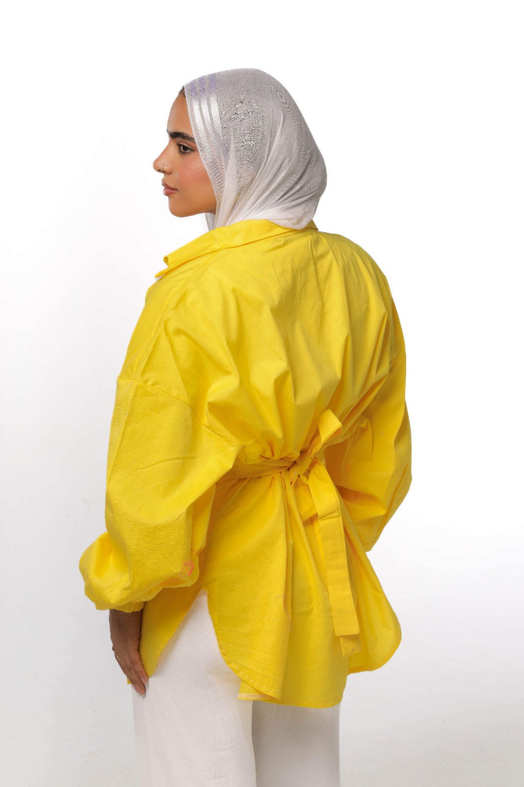 poplin shirt in yellow