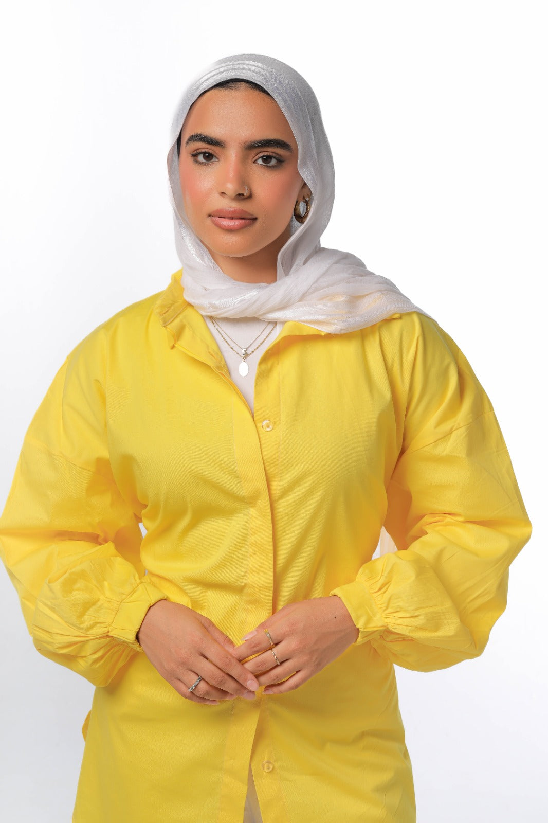 poplin shirt in yellow