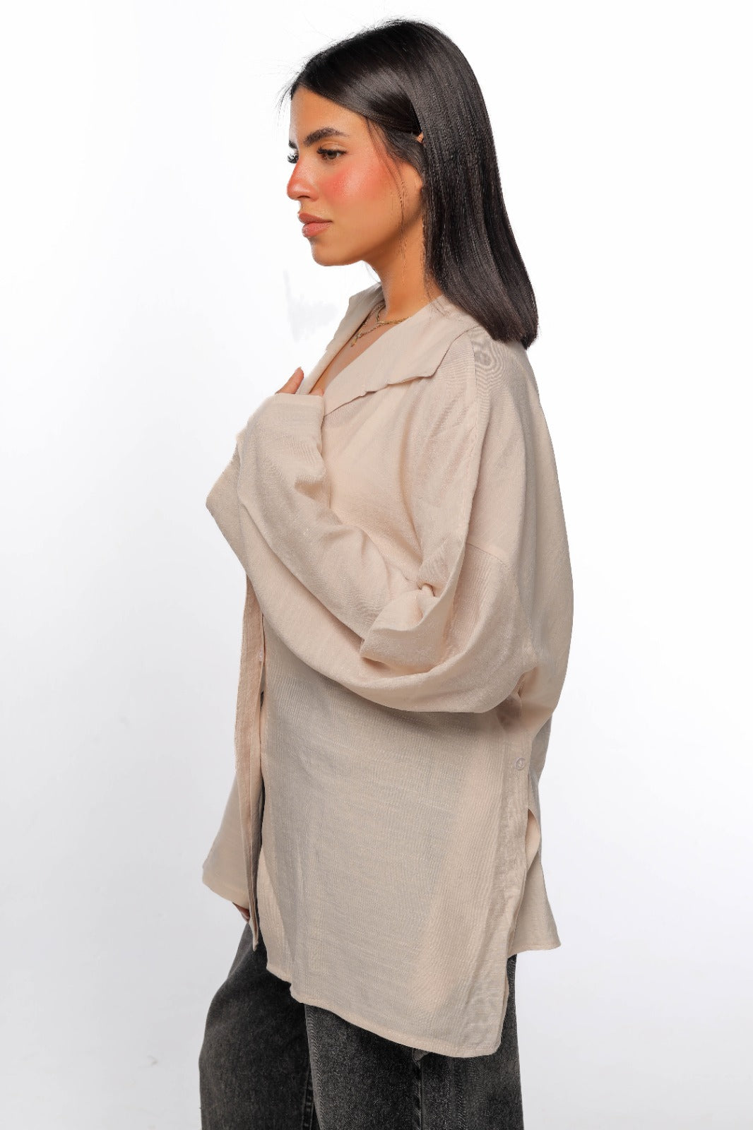 Linen soft shirt in beige