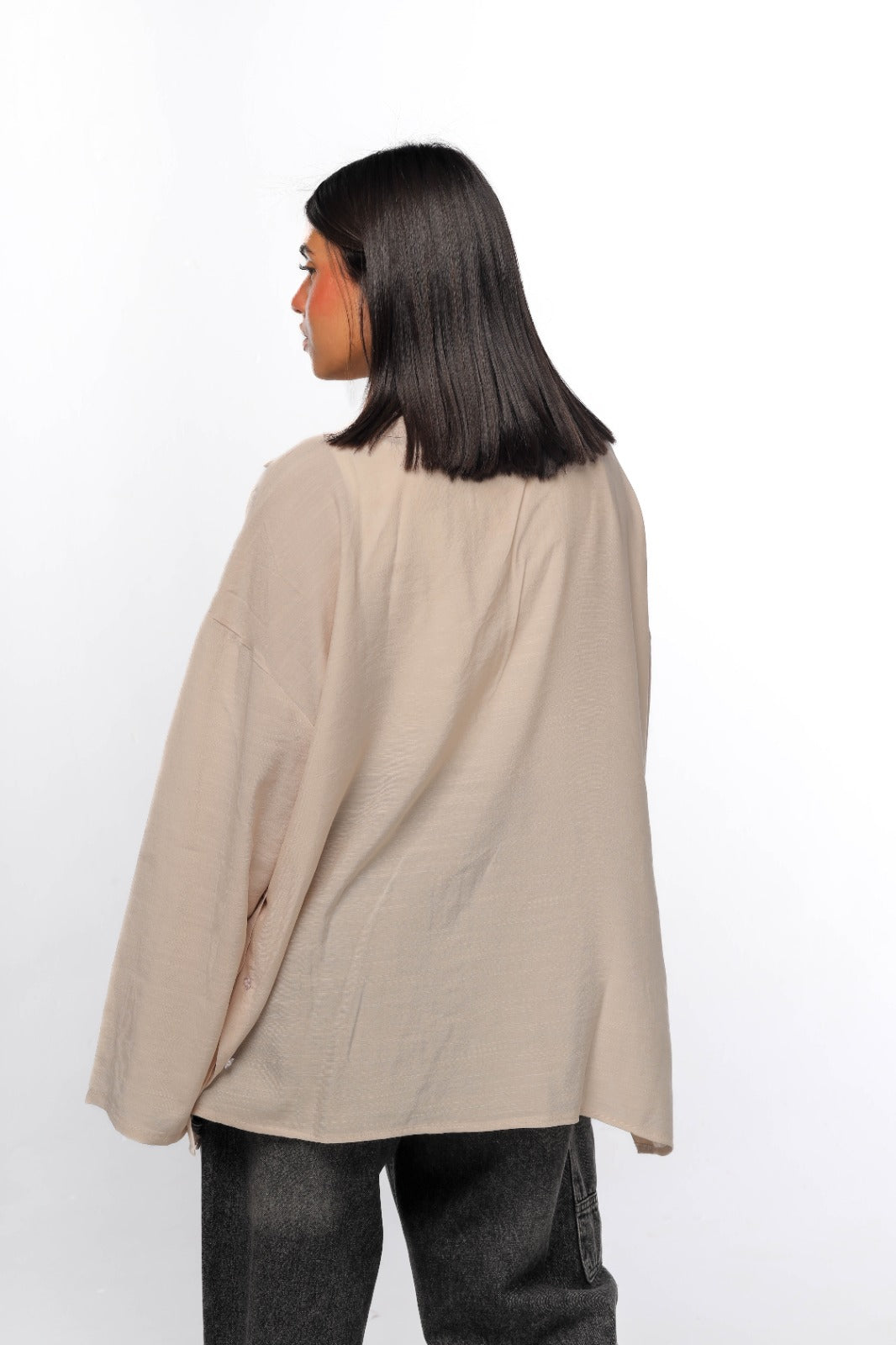Linen soft shirt in beige