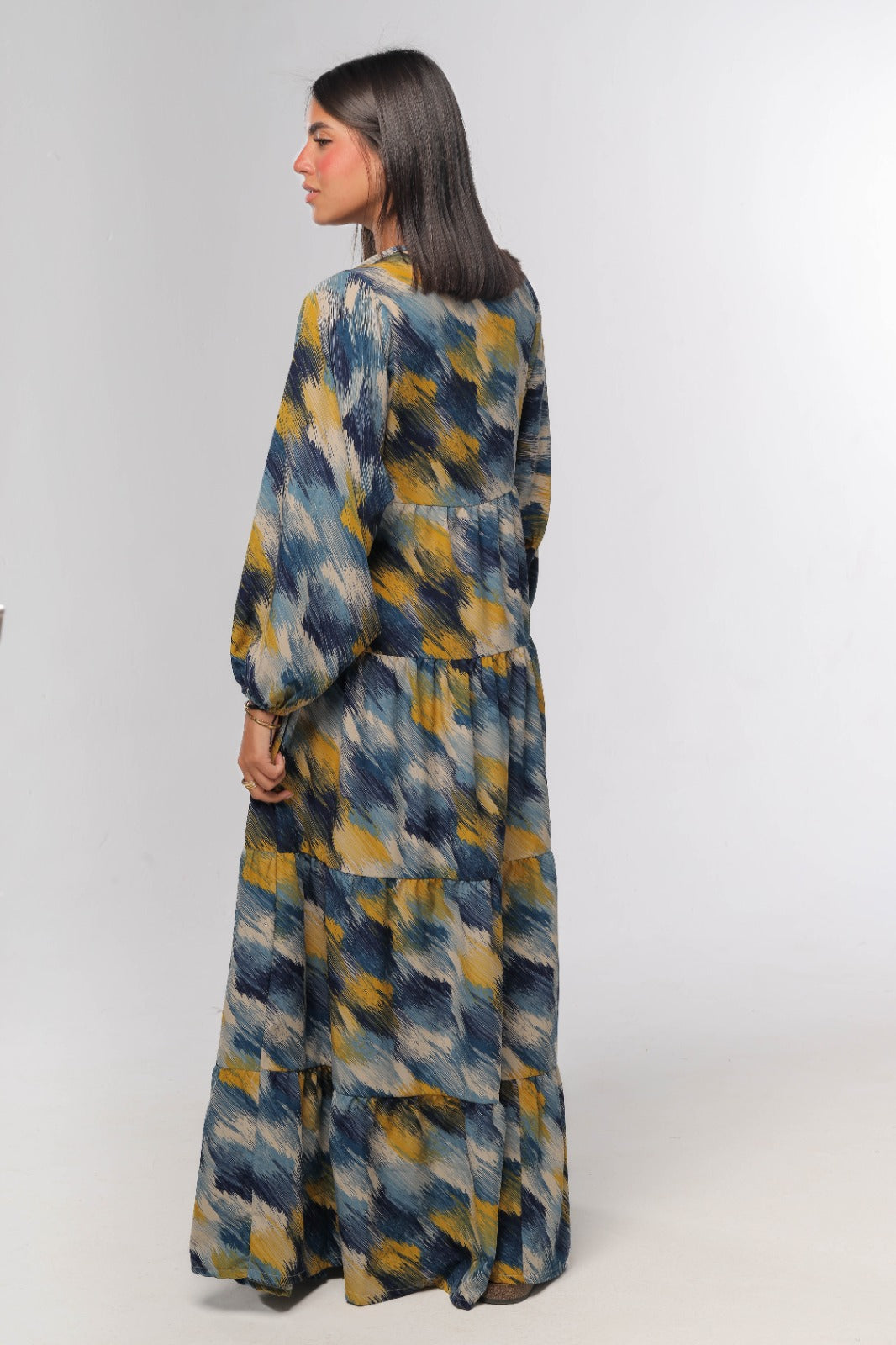 layered dress in blue*yellow