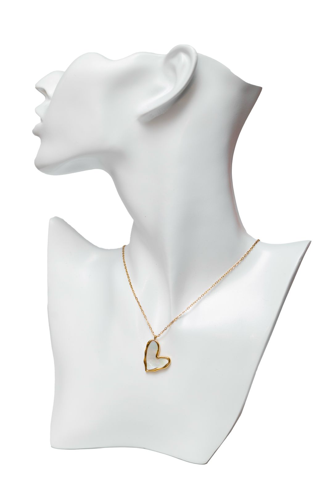 white heart necklace