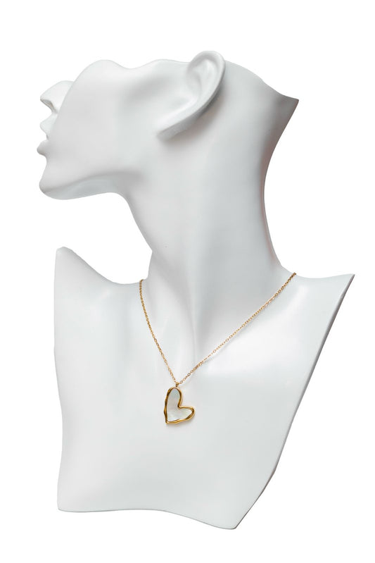 white heart necklace