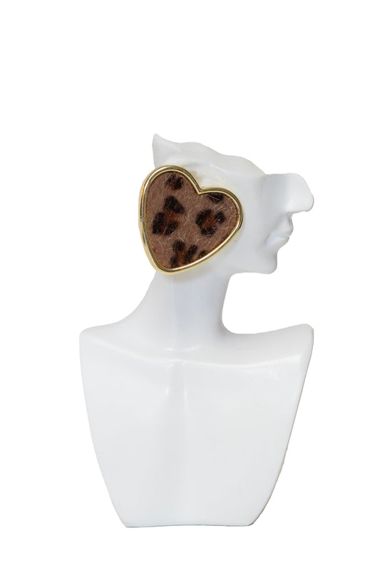 brown heart earrings