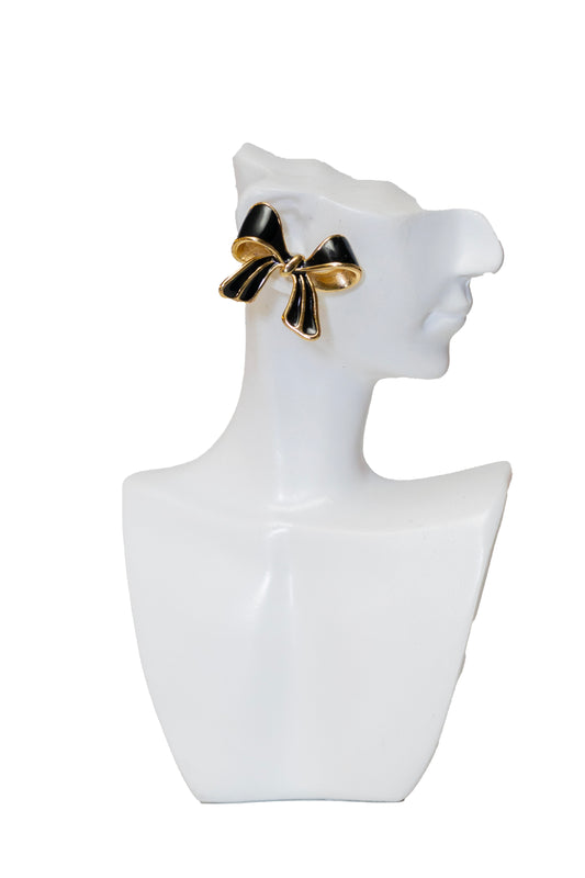 black bow earrings