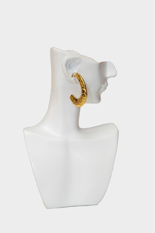 C gold earrings