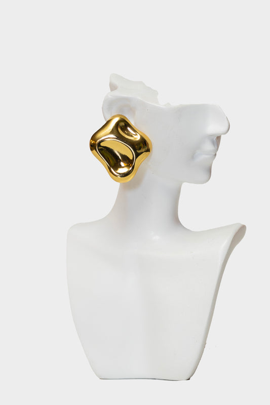square gold earrings
