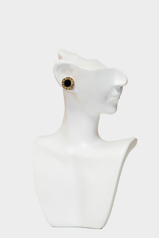 black dotted earrings