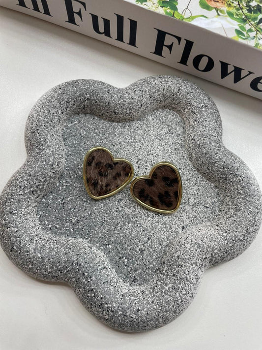 Tiger heart earrings