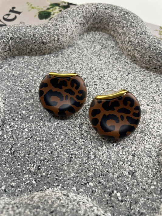 Tiger half-circle earrings