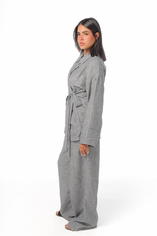 Tie wrap set in grey