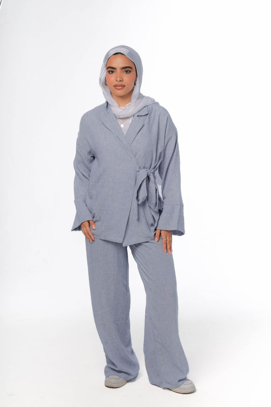 Tie wrap set in baby blue