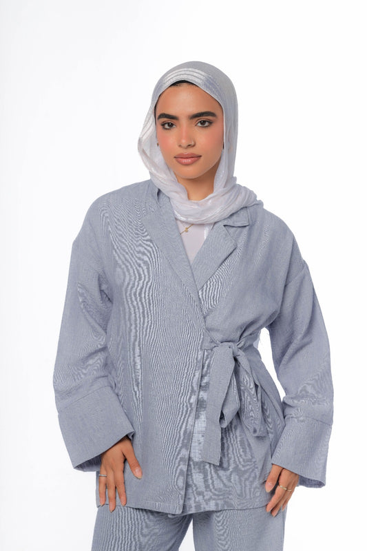 Tie wrap set in baby blue