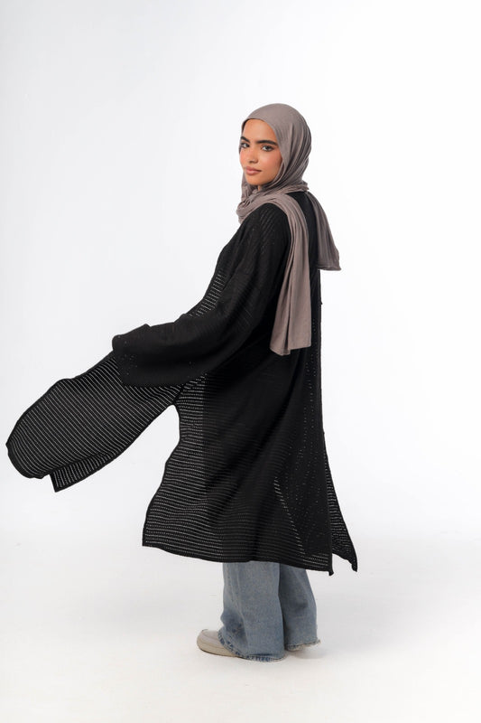 knitted cardigan in black