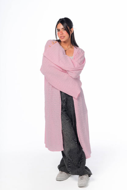 knitted cardigan in pink