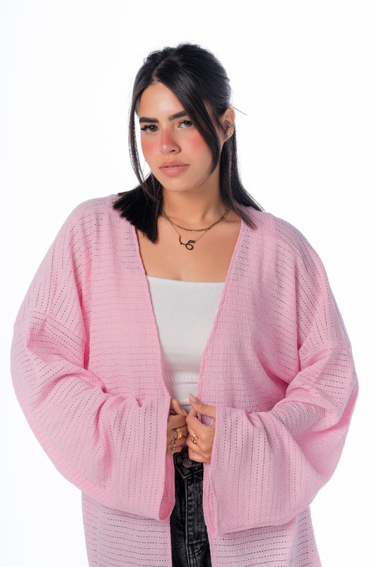 knitted cardigan in pink