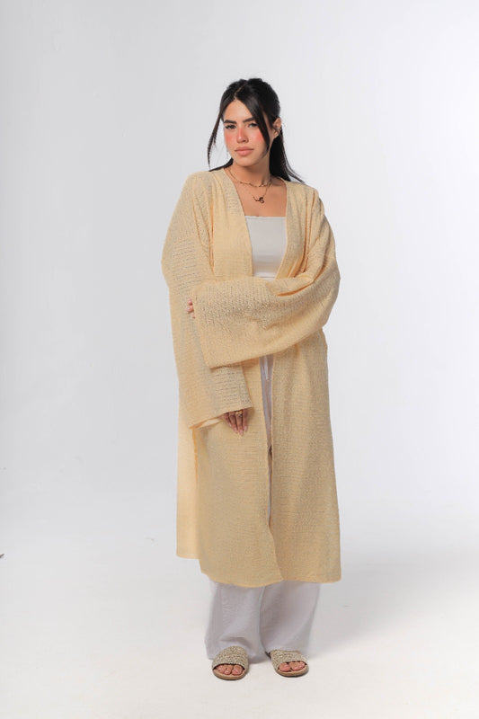 knitted cardigan in yellow
