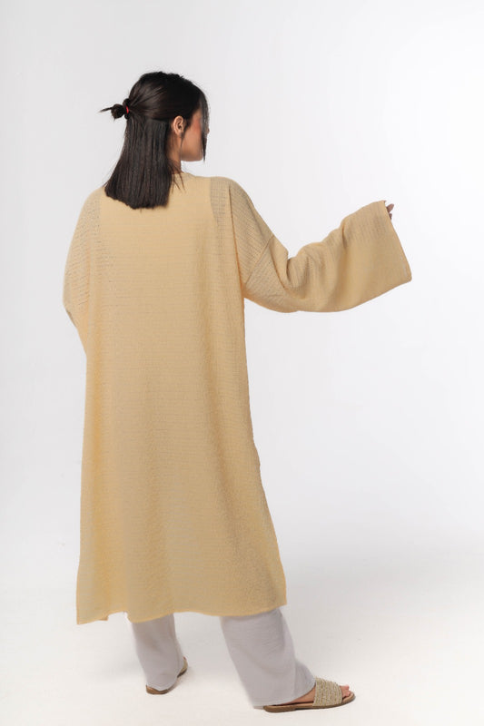 knitted cardigan in yellow