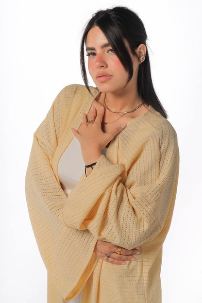 knitted cardigan in yellow