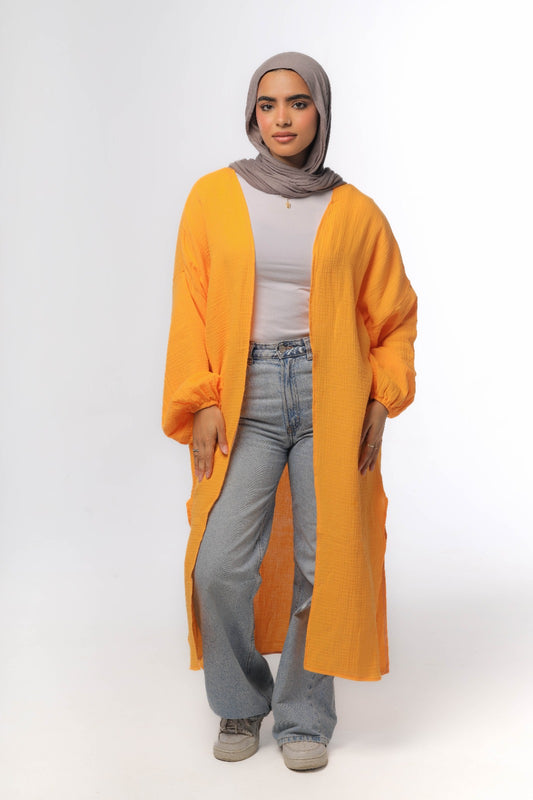 crinkeld cardigan in mango