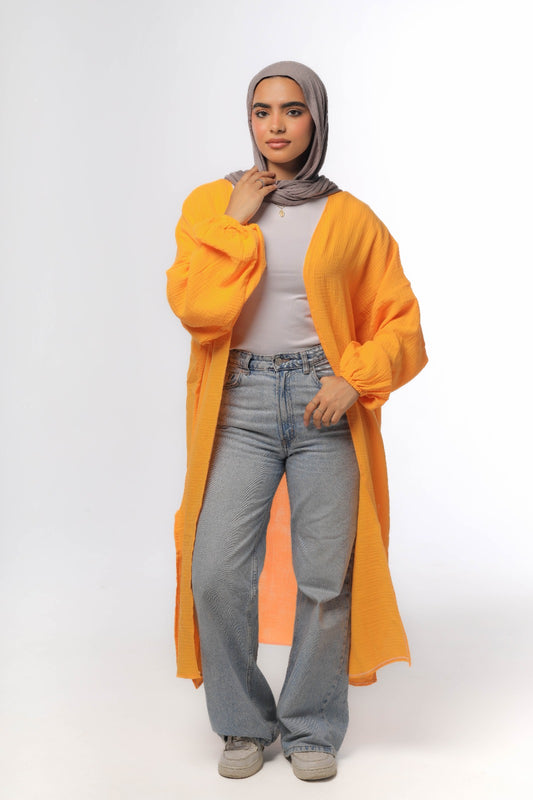 crinkeld cardigan in mango