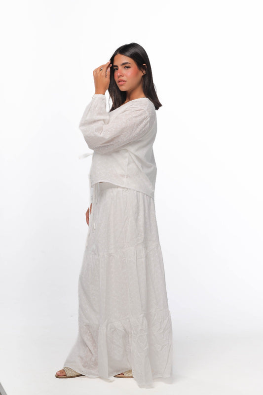 skirt set in off-white