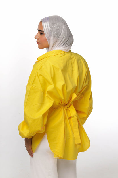 poplin shirt in yellow
