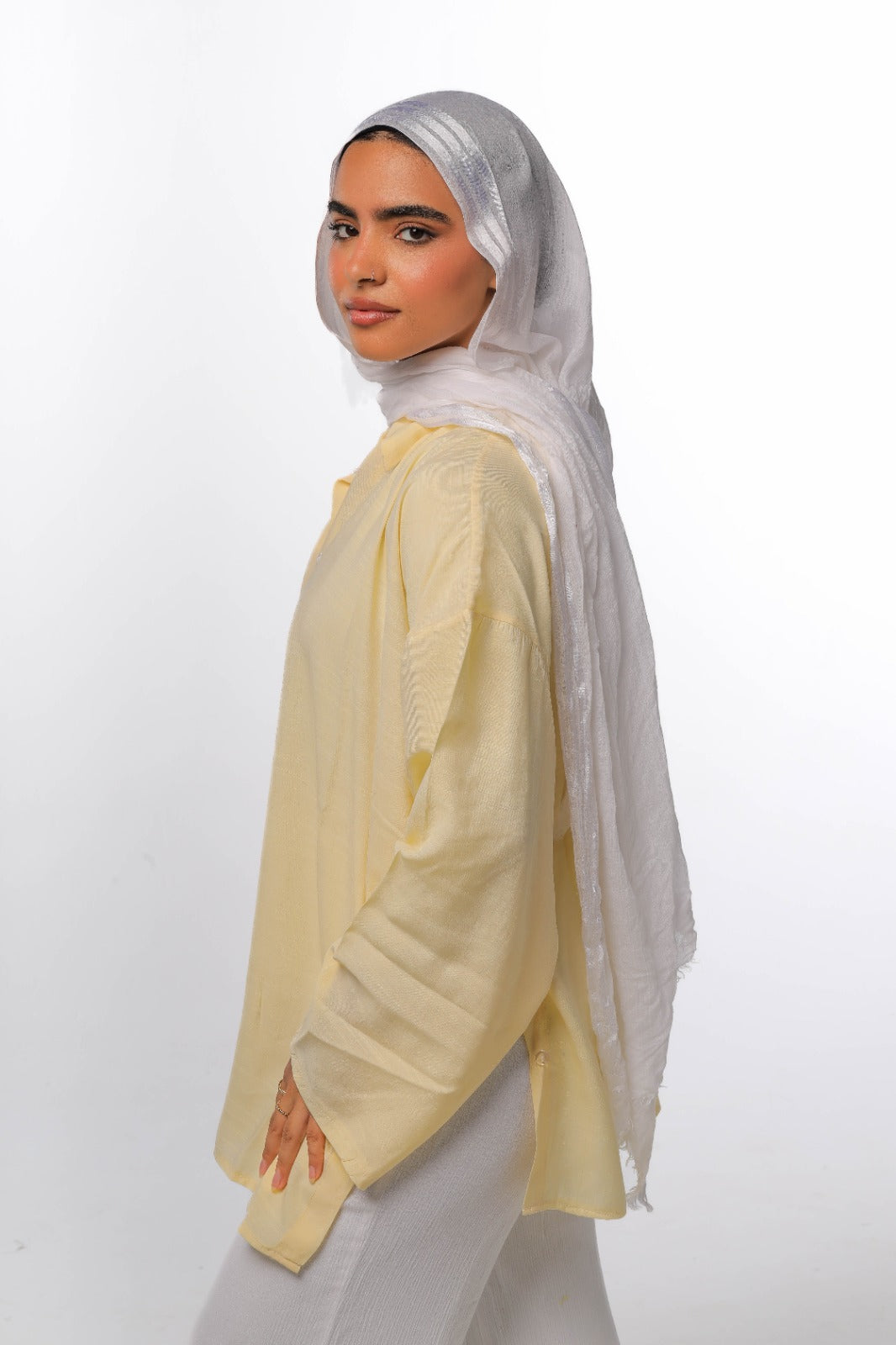 Linen soft shirt in yellow