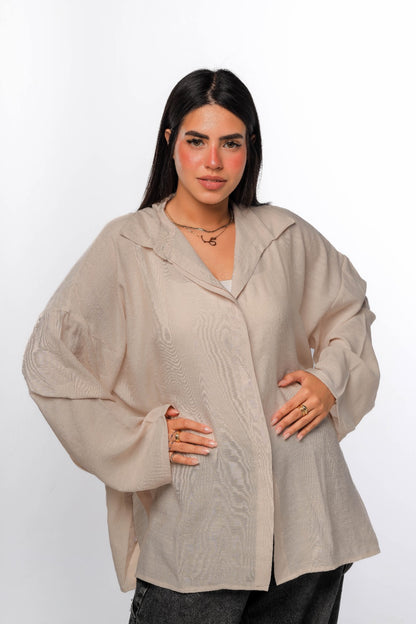 Linen soft shirt in beige