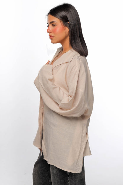 Linen soft shirt in beige