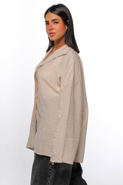Linen soft shirt in beige