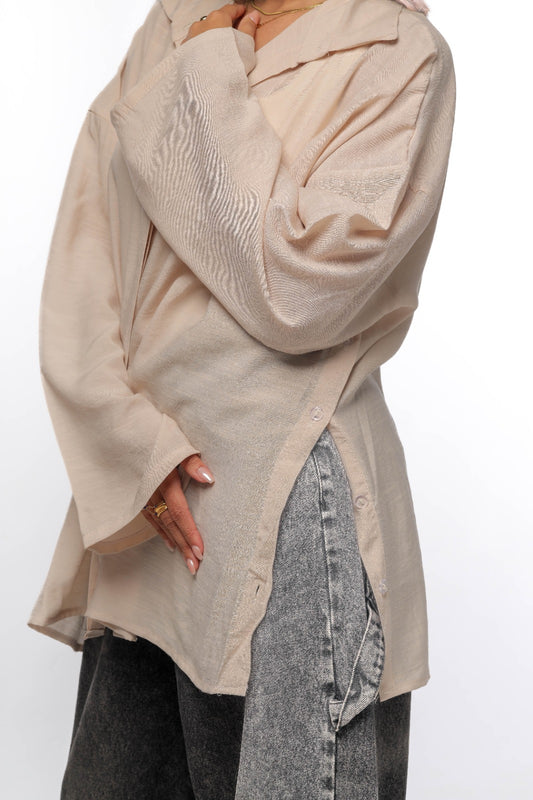 Linen soft shirt in beige