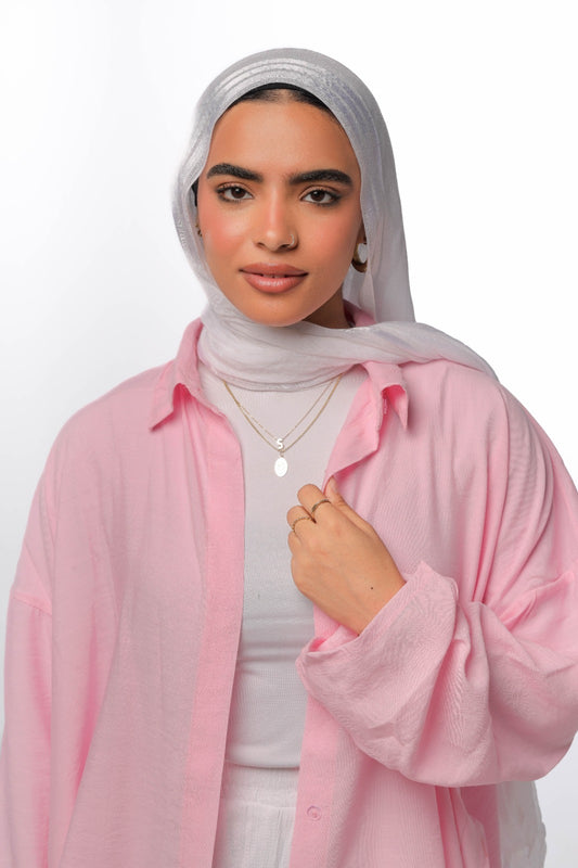 Linen soft shirt in baby pink