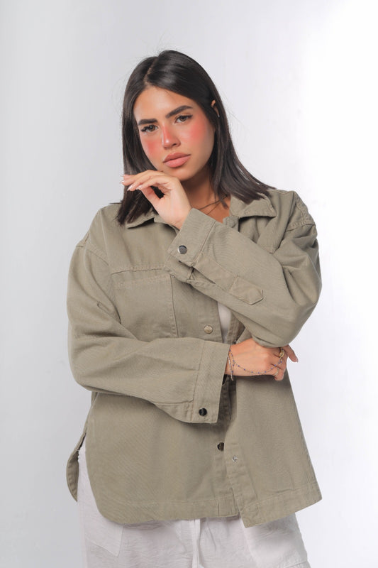 Denim jacket in olive