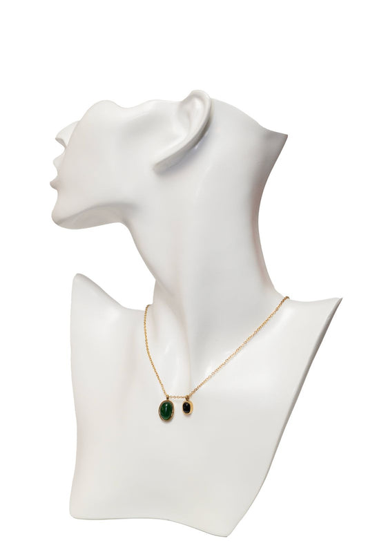 double stone necklace