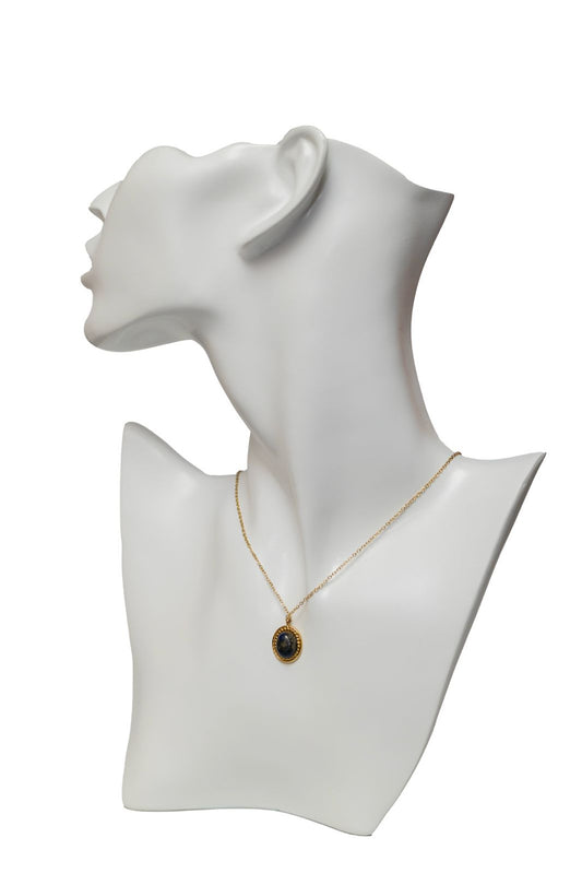 black stone necklace