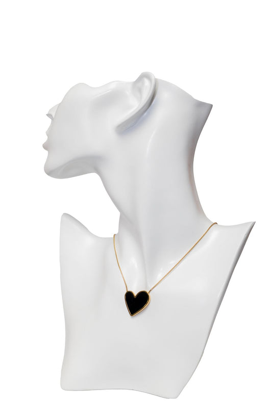 heart black necklace